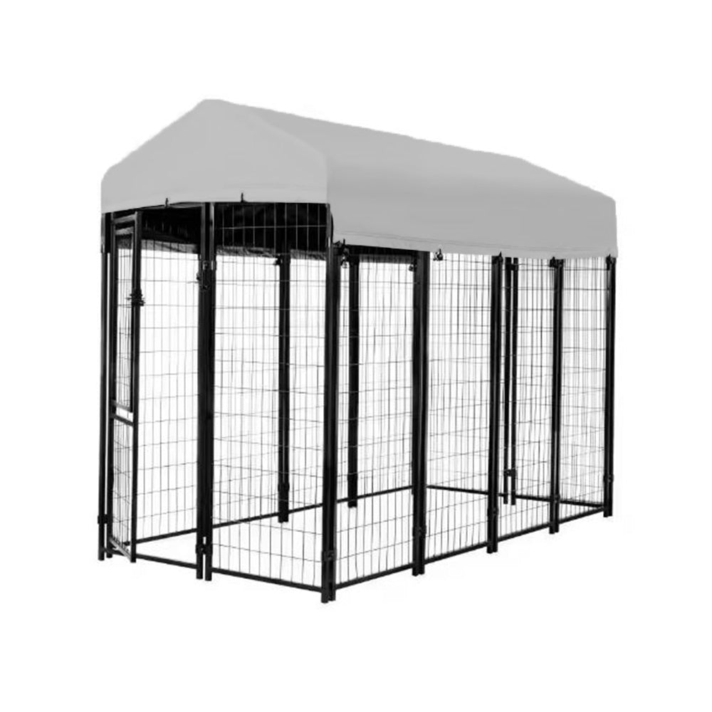 Replacement Canopy Cover for KennelMaster 4’ x 8’ x 6’ Welded Dog Kennel Playpen – RipLock 350 – Slate Gray