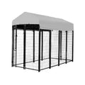 Replacement Canopy Cover for KennelMaster 4’ x 8’ x 6’ Welded Dog Kennel Playpen – RipLock 350 – Slate Gray