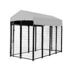 Replacement Canopy Cover for KennelMaster 4’ x 8’ x 6’ Welded Dog Kennel Playpen – RipLock 350 – Slate Gray