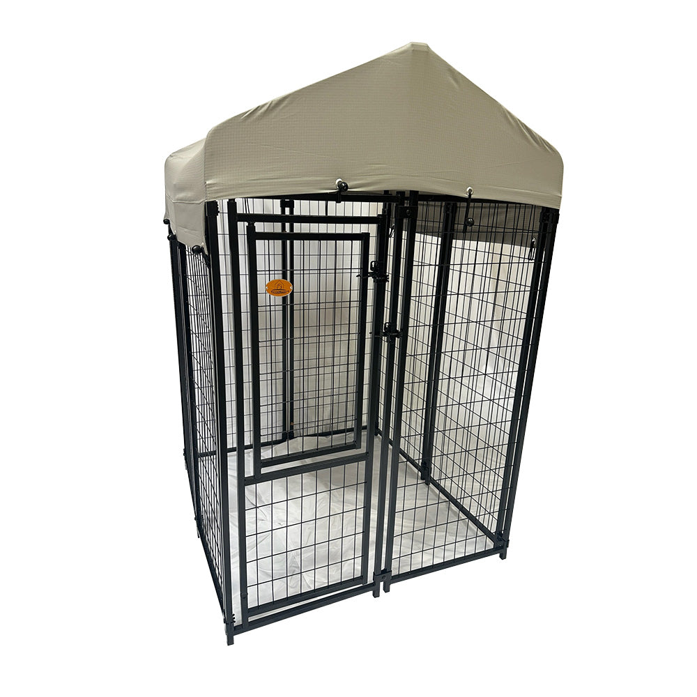 Replacement Canopy Cover for KennelMaster 4’ x 4’ x 6’ Welded Dog Kennel Playpen – RipLock 350 – Slate Gray