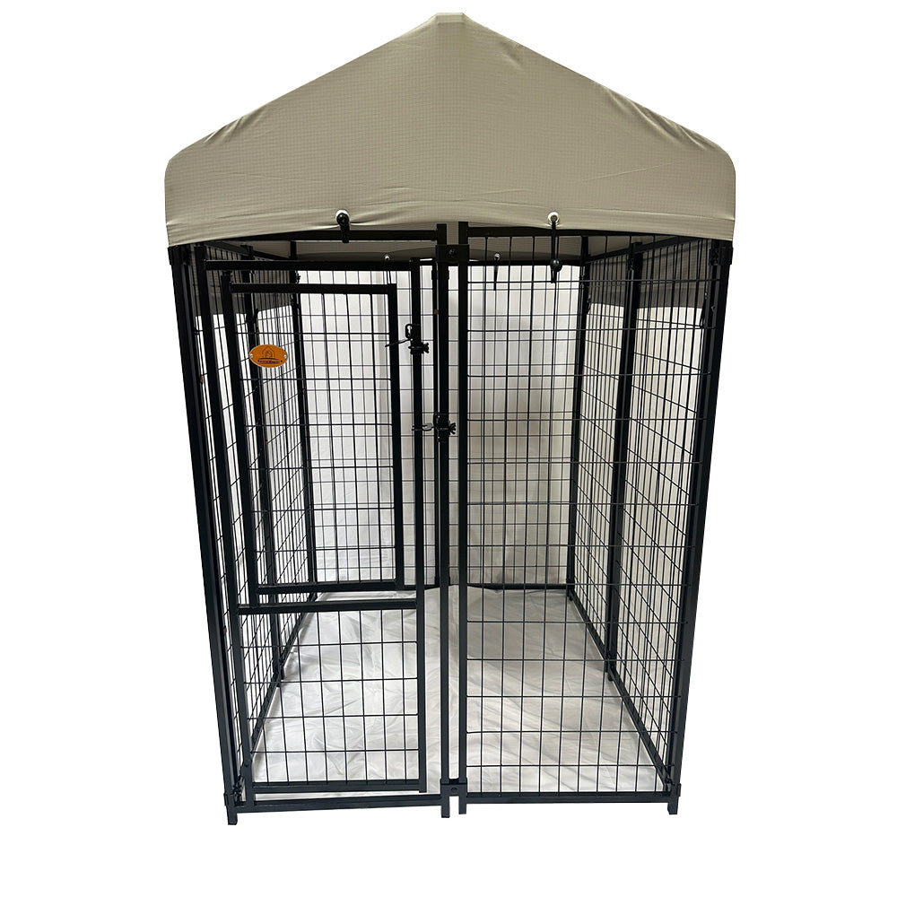 Replacement Canopy Cover for KennelMaster 4’ x 4’ x 6’ Welded Dog Kennel Playpen – RipLock 350 – Slate Gray