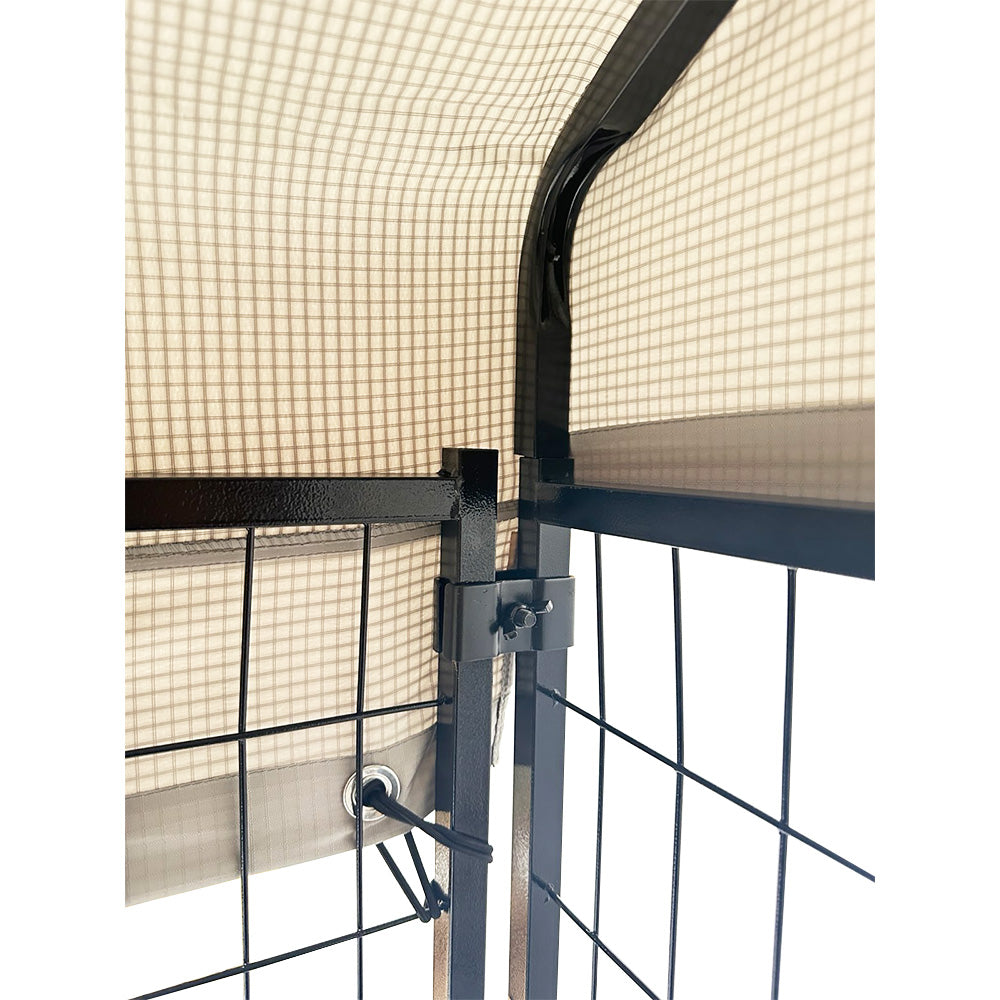 Replacement Canopy Cover for KennelMaster 4’ x 4’ x 6’ Welded Dog Kennel Playpen – RipLock 350 – Slate Gray