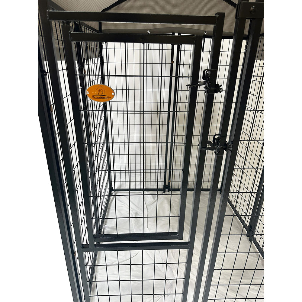 Replacement Canopy Cover for KennelMaster 4’ x 4’ x 6’ Welded Dog Kennel Playpen – RipLock 350 – Slate Gray