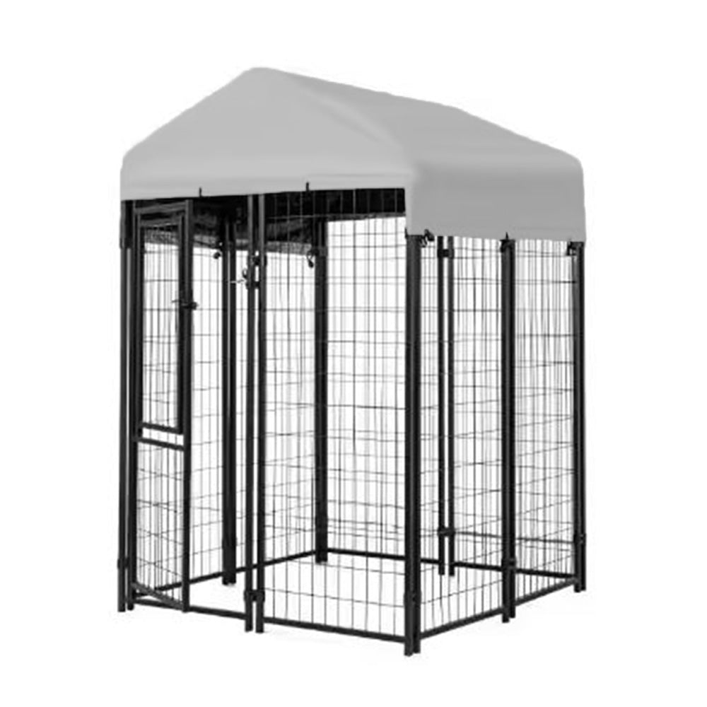 Replacement Canopy Cover for KennelMaster 4’ x 4’ x 6’ Welded Dog Kennel Playpen – RipLock 350 – Slate Gray