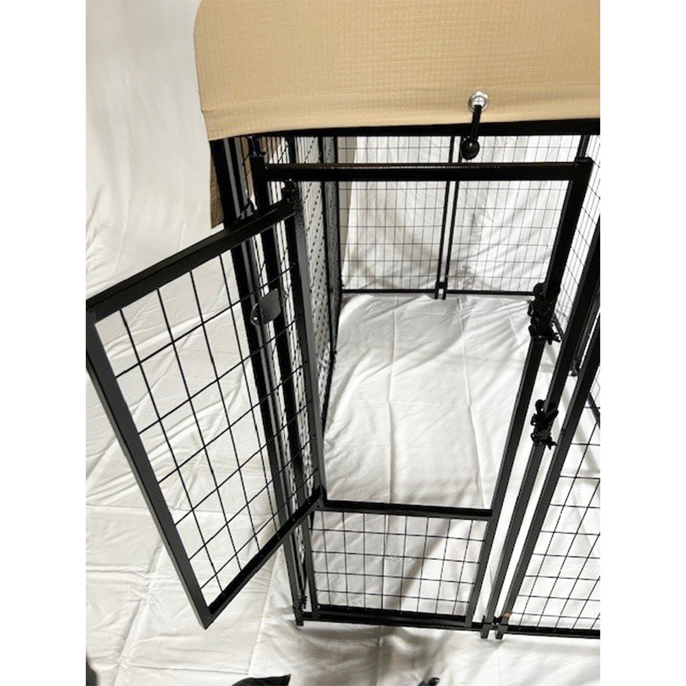 Replacement Canopy Cover for KennelMaster 6’ x 4’ x 6’ Welded Dog Kennel Playpen – RipLock 350 – Slate Gray