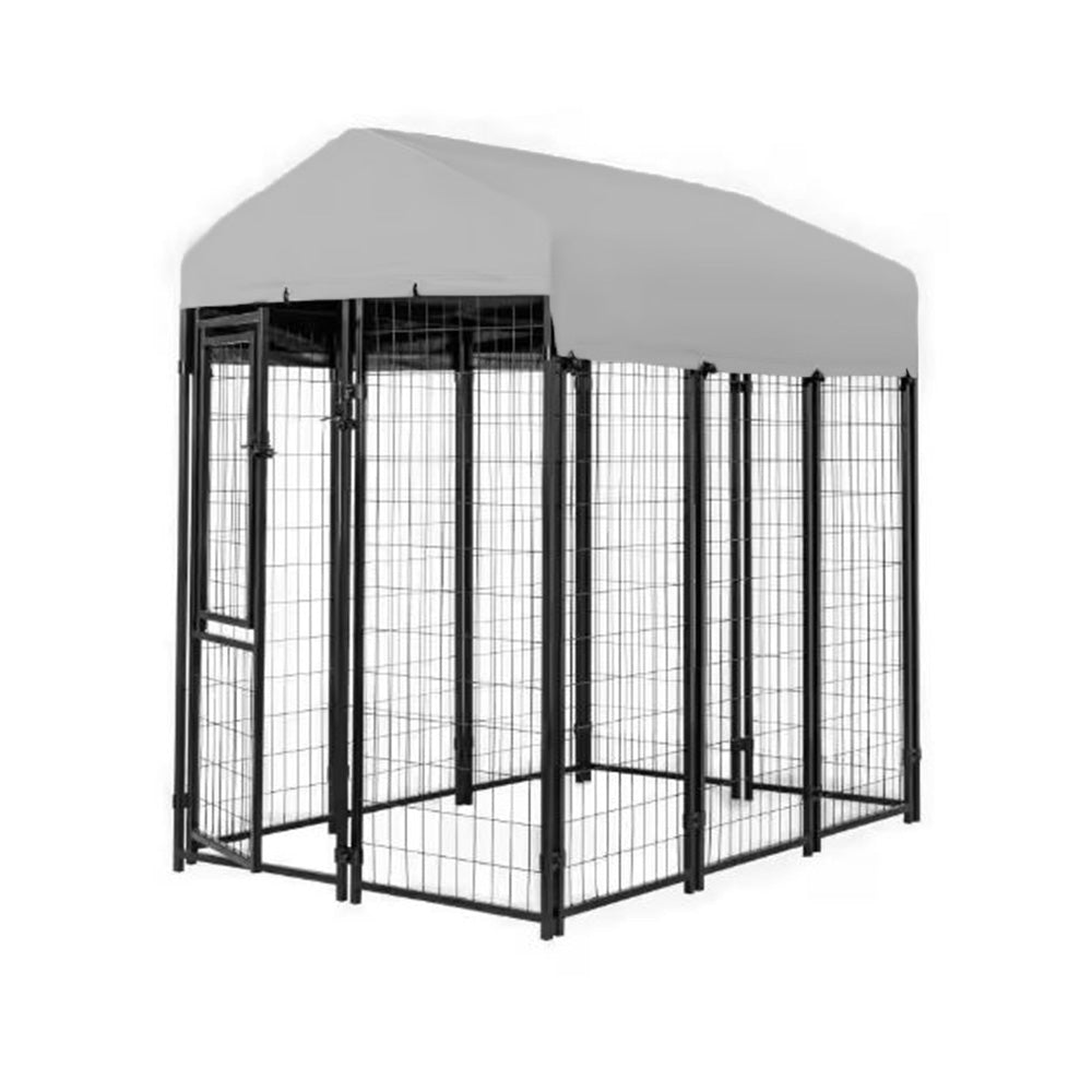 Replacement Canopy Cover for KennelMaster 6’ x 4’ x 6’ Welded Dog Kennel Playpen – RipLock 350 – Slate Gray
