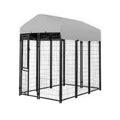 Replacement Canopy Cover for KennelMaster 6’ x 4’ x 6’ Welded Dog Kennel Playpen – RipLock 350 – Slate Gray