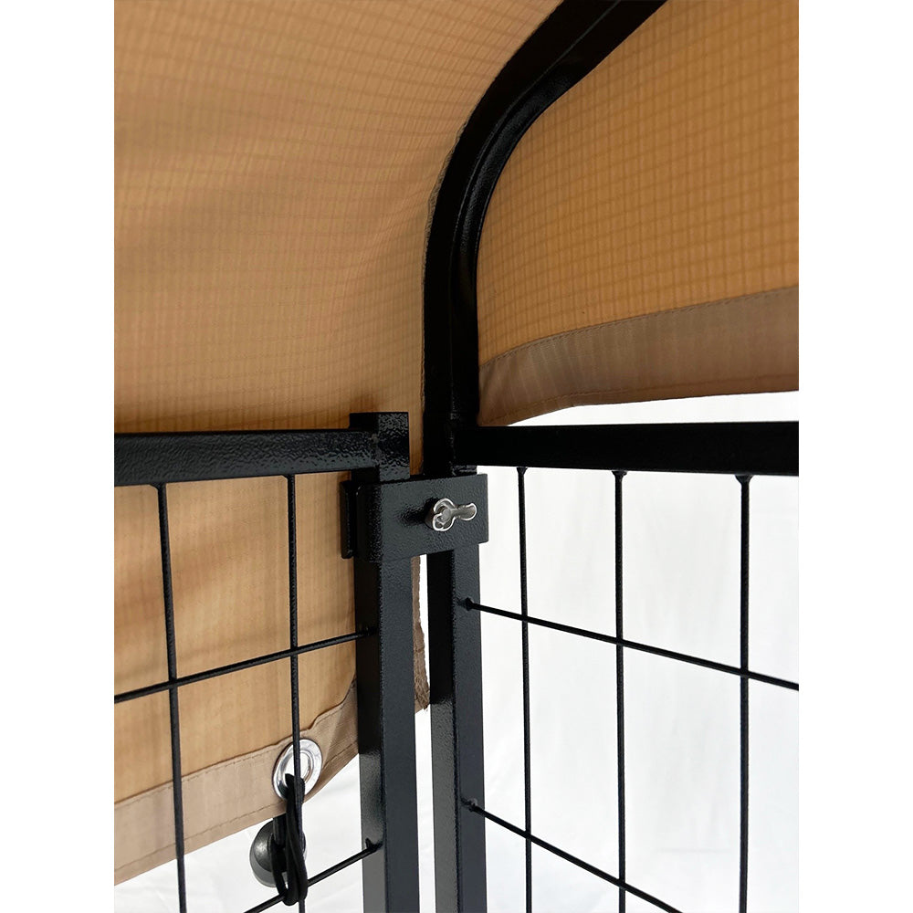 Replacement Canopy Cover for Lucky Dog 4’ Uptown Welded Outdoor Dog Kennel Playpen – RipLock 350 – Slate Gray