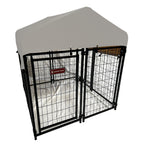 Replacement Canopy Cover for Lucky Dog 4’ Uptown Welded Outdoor Dog Kennel Playpen – RipLock 350 – Slate Gray