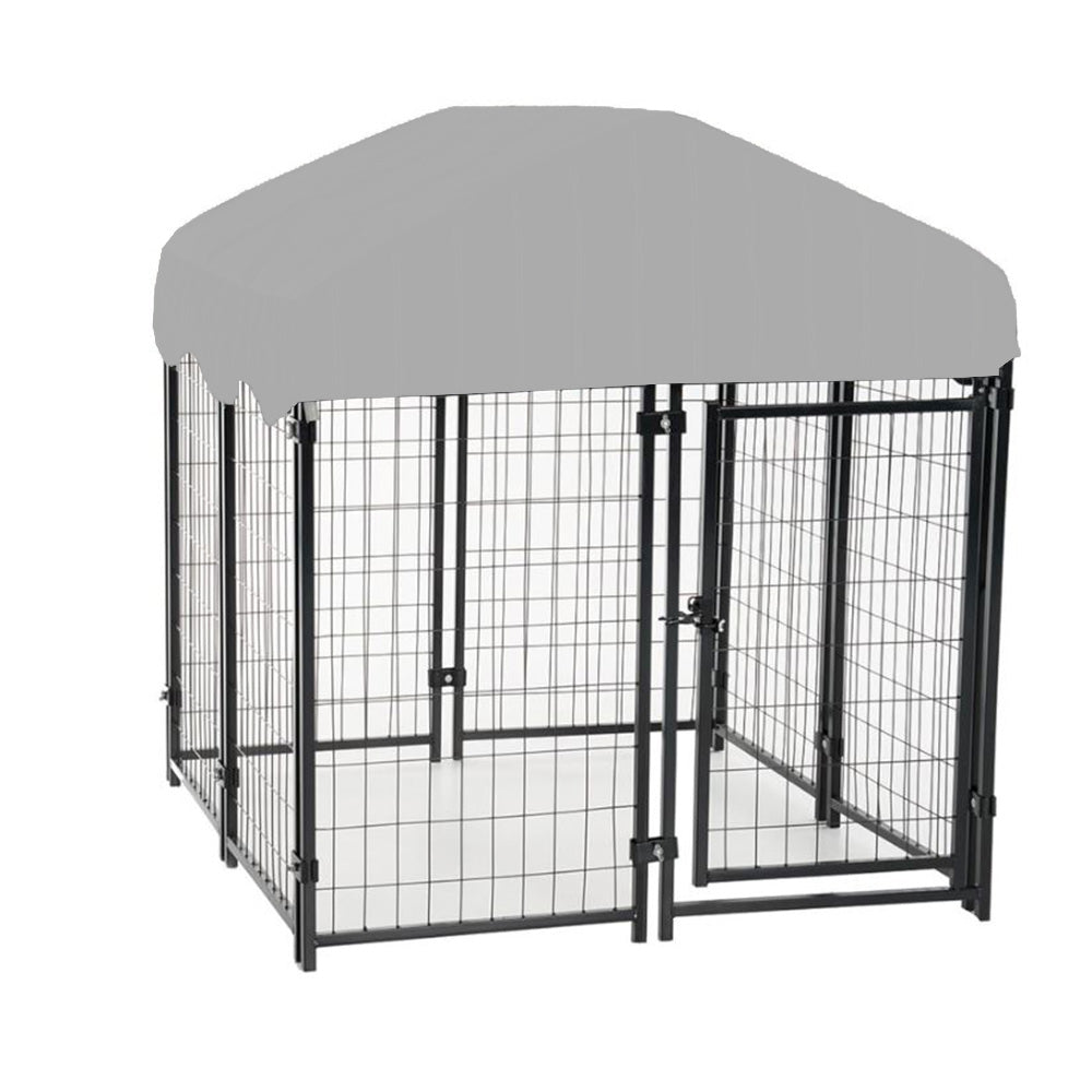 Replacement Canopy Cover for Lucky Dog 4’ Uptown Welded Outdoor Dog Kennel Playpen – RipLock 350 – Slate Gray