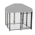 Replacement Canopy Cover for Lucky Dog 4’ Uptown Welded Outdoor Dog Kennel Playpen – RipLock 350 – Slate Gray