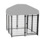 Replacement Canopy Cover for Lucky Dog 4’ Uptown Welded Outdoor Dog Kennel Playpen – RipLock 350 – Slate Gray