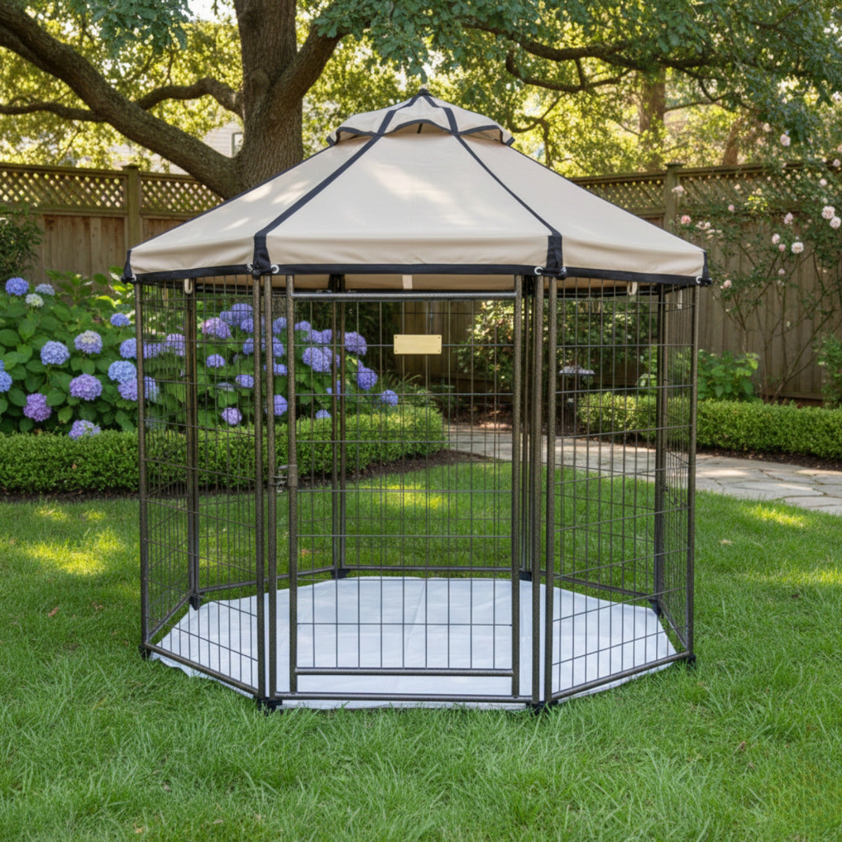 Replacement Canopy for Advantek 23405 5 Foot Portable Pet Dog Gazebo Kennel Playpen - Beige, RipLock 350