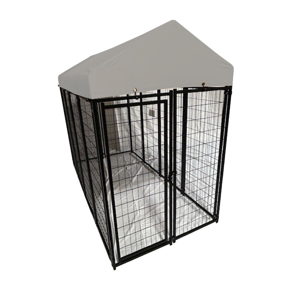 Replacement Canopy Cover for BestPet 8’ x 4’ x 6’ Outdoor Dog Kennel Playpen Crate – RipLock 350 – Slate Gray
