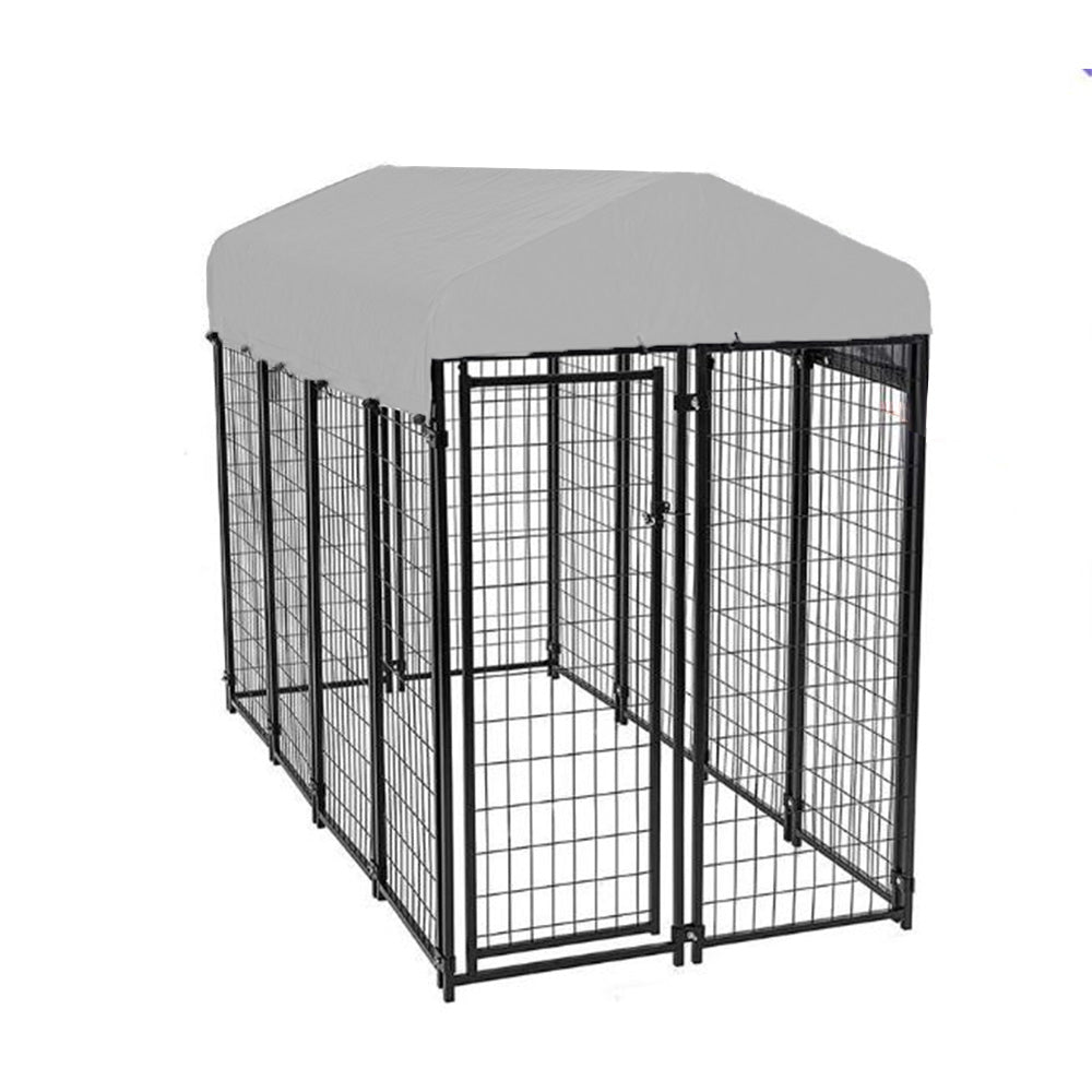 Replacement Canopy Cover for BestPet 8’ x 4’ x 6’ Outdoor Dog Kennel Playpen Crate – RipLock 350 – Slate Gray
