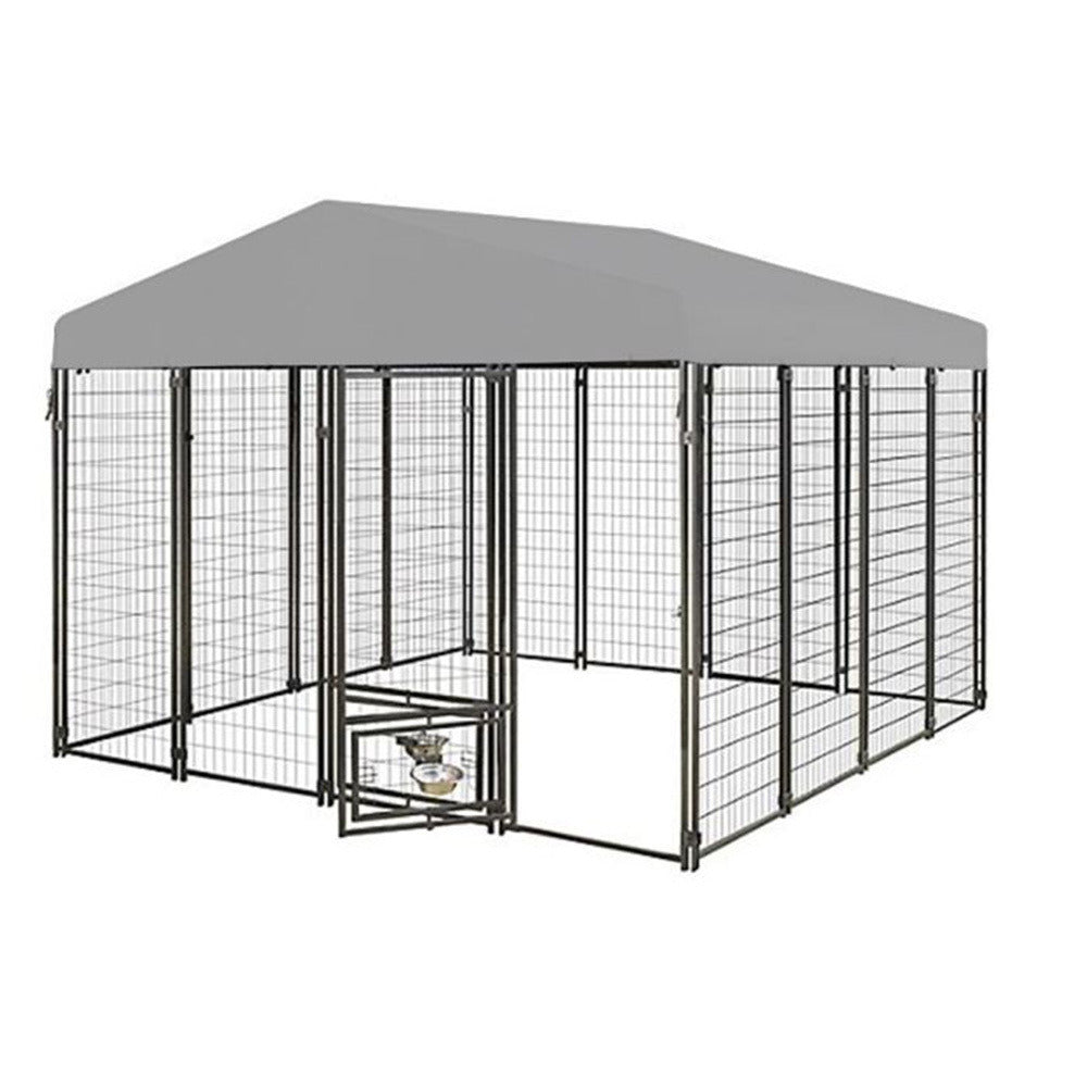 Replacement Canopy Cover for Veikous 10’ X 10’ Dog Kennel – RipLock 350 – Slate Gray