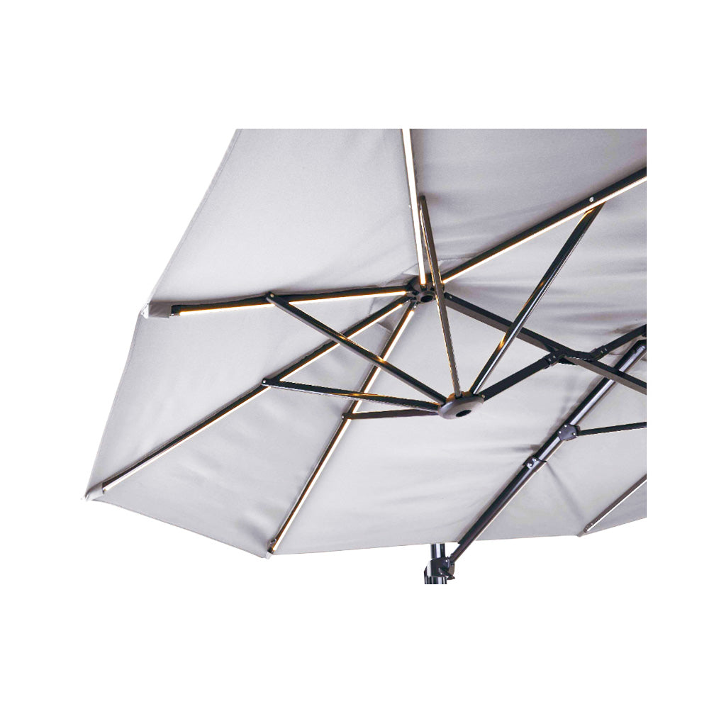 Replacement Canopy for Canvas Simcoe Triple Offset Solar Umbrella - RipLock 350 - Slate Gray