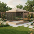 Universal 10’ x 10’ Single-Tier Gazebo Replacement Canopy and Netting Set - RipLock 350