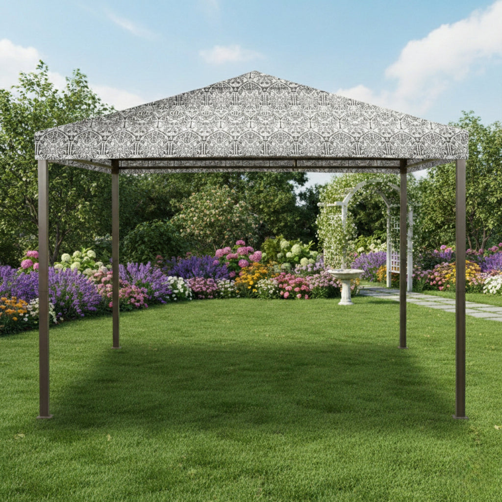 Universal 10’ x 10’ Single-Tier Gazebo Replacement Canopy - 350, Damask Beige