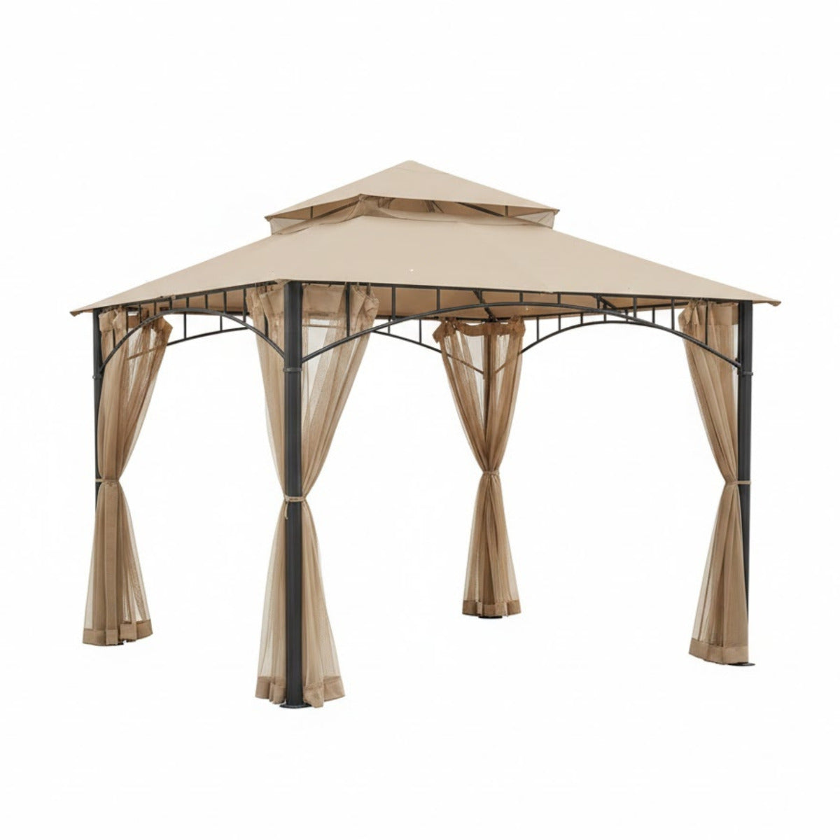 Replacement Canopy and Netting Set for Madaga L-GZ136PST 10' x 10' Gazebo - Beige, RipLock 350