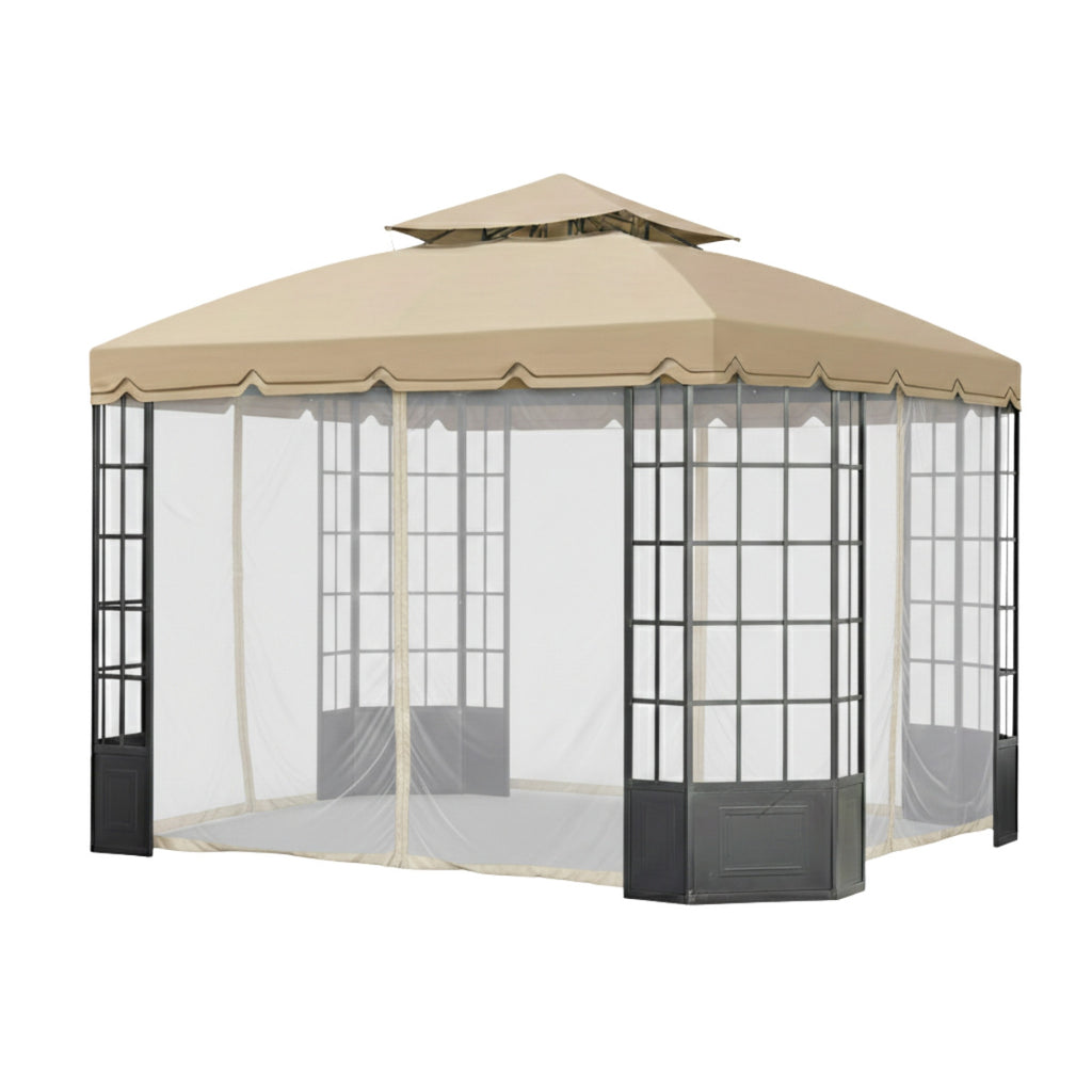 Replacement Canopy and Netting Set for Bay Window Gazebo