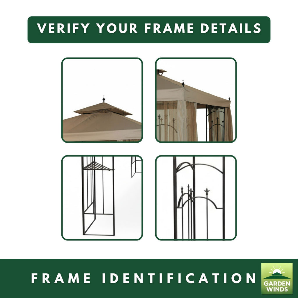 Replacement Canopy and Netting Set for Hampton Bay Arrow 61821 10' x 10' Gazebo - Beige, RipLock 350
