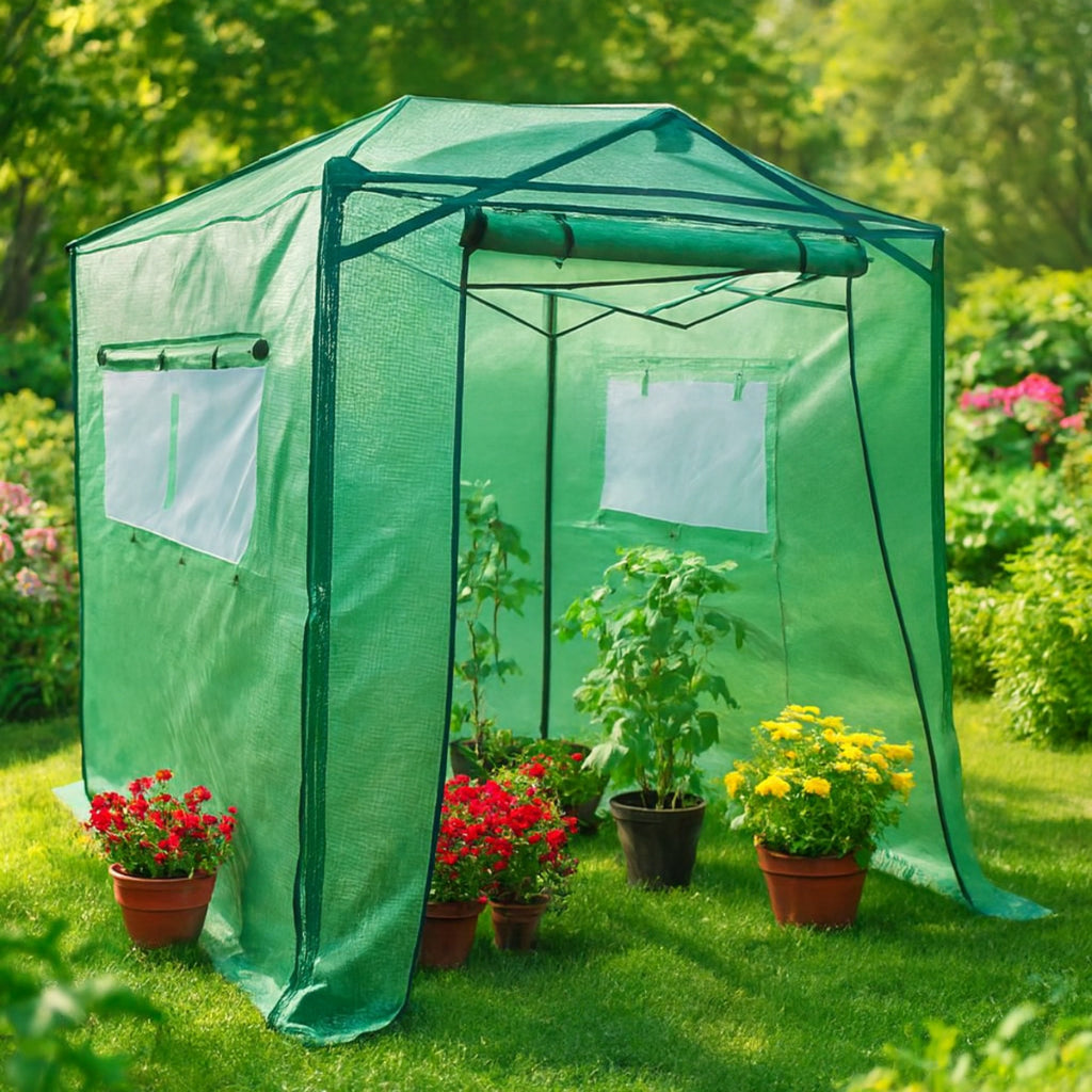 Replacement Cover for Eagle Peak GH48-GRN-AZ 8' x 6' Portable Walk In Instant Pop Up Greenhouse - Green, PE Fabric