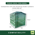 Replacement Cover for Eagle Peak GH48-GRN-AZ 8' x 6' Portable Walk In Instant Pop Up Greenhouse - Green, PE Fabric