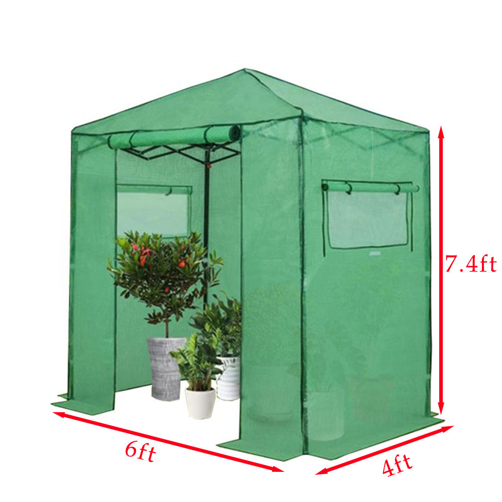 Replacement Cover for Eagle Peak 6' x 4' Portable Walk In Instant Pop Up Greenhouse - PE Fabric - Green
