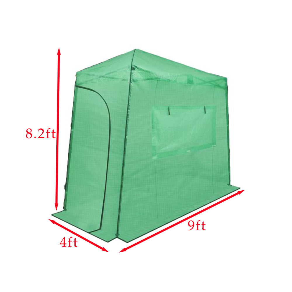 Replacement Cover for Eagle Peak 9' x 4' Lean To Portable Walk In Greenhouse - PE Fabric - Green