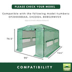 Replacement Cover for Outfine OF200038AAA 8' x 12' Portable Greenhouse - Green, PE Fabric