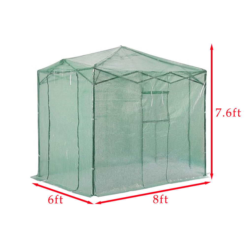 Replacement Cover for Crown Shades 8’ x 6’ Pop Up Greenhouse - PE Fabric - Green