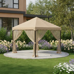 Replacement Canopy and Netting Set for S-1210GZ 10' x 12' Gazebo - Beige, RipLock 350