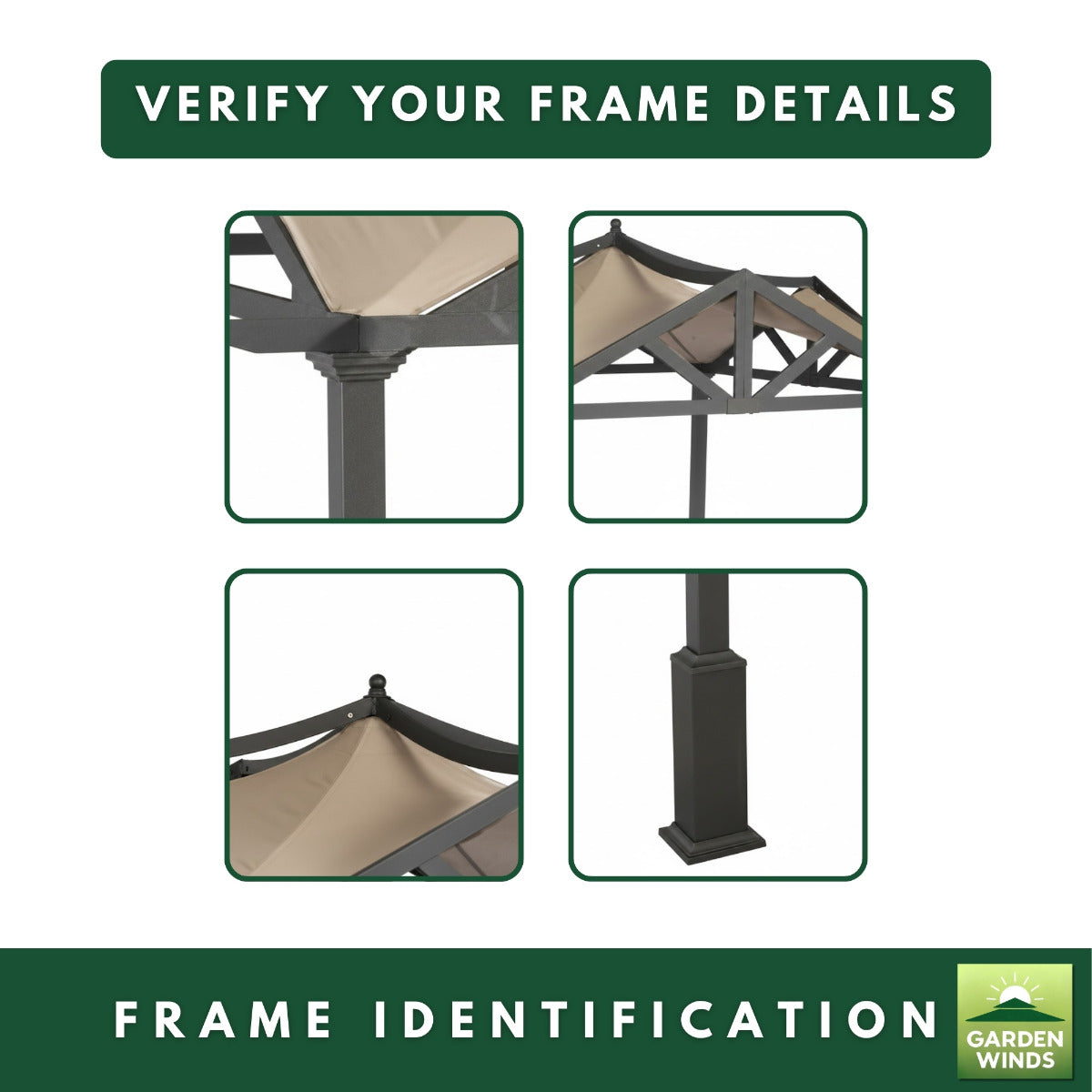 Replacement Canopy for Garden Treasures GF-9A037X, GF-12S039B Pergola