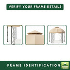 Replacement Canopy and Netting Set for Garden Treasures S-GZ1D 12' Gazebo - Beige, RipLock 350