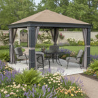 Replacement Canopy and Netting Set for Tiverton Series 3 SA-585 10' x 12' Gazebo - Beige, RipLock 350
