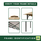 Replacement Canopy and Netting Set for Square S05376 14' x 14' Gazebo - Beige, RipLock 350