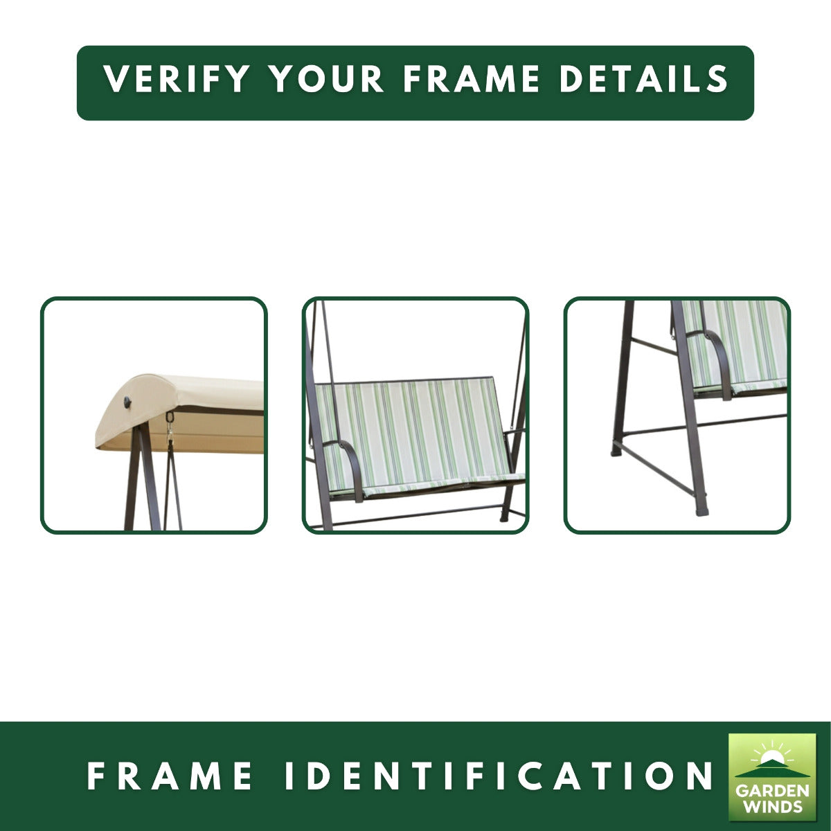 Replacement Canopy for Mainstays Striped S80A45 2 Person Swing - Beige, 350