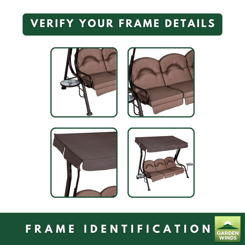 Replacement Canopy for Living Accents 3 Person Deluxe 8329948 Swing - Brown, 350