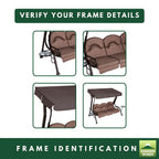 Replacement Canopy for Living Accents 3 Person Deluxe 8329948 Swing - Brown, 350