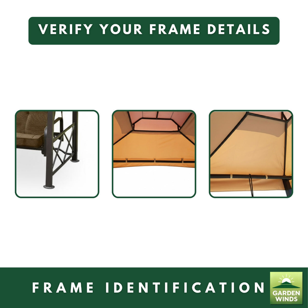 Replacement Canopy for Garden Oasis Gazebo SC-392GS Swing - Brown, 350