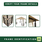 Replacement Canopy and Netting Set for Harbor GFS01250B 12' x 12' Gazebo - Beige, RipLock 350