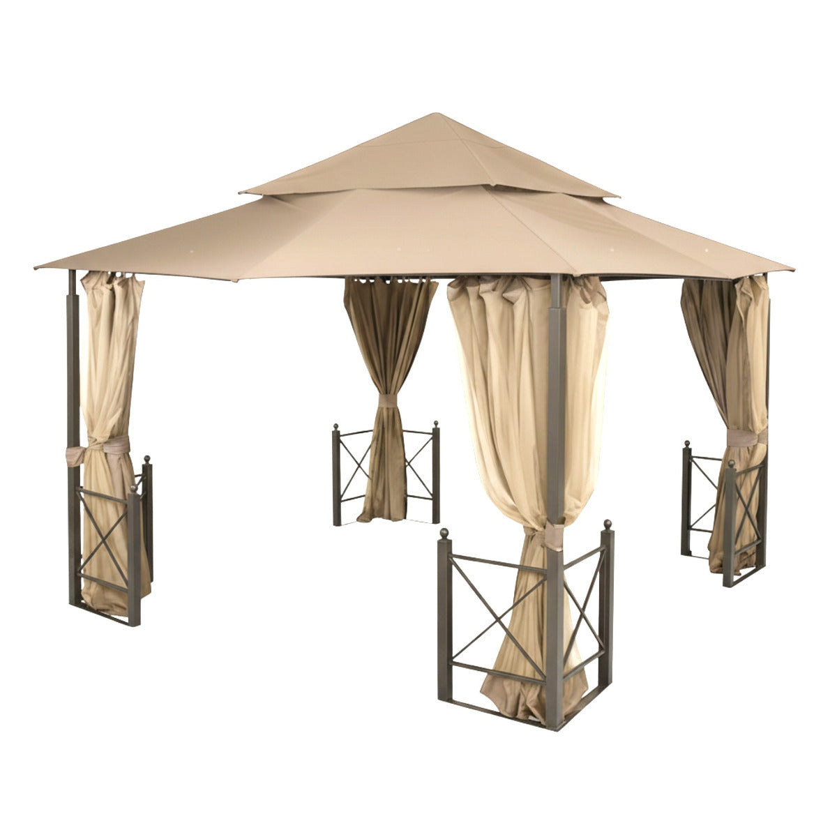 Replacement Canopy and Netting Set for Harbor GFS01250B 12' x 12' Gazebo - Beige, RipLock 350
