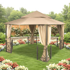 Replacement Canopy and Netting Set for Harbor GFS01250B 12' x 12' Gazebo - Beige, RipLock 350