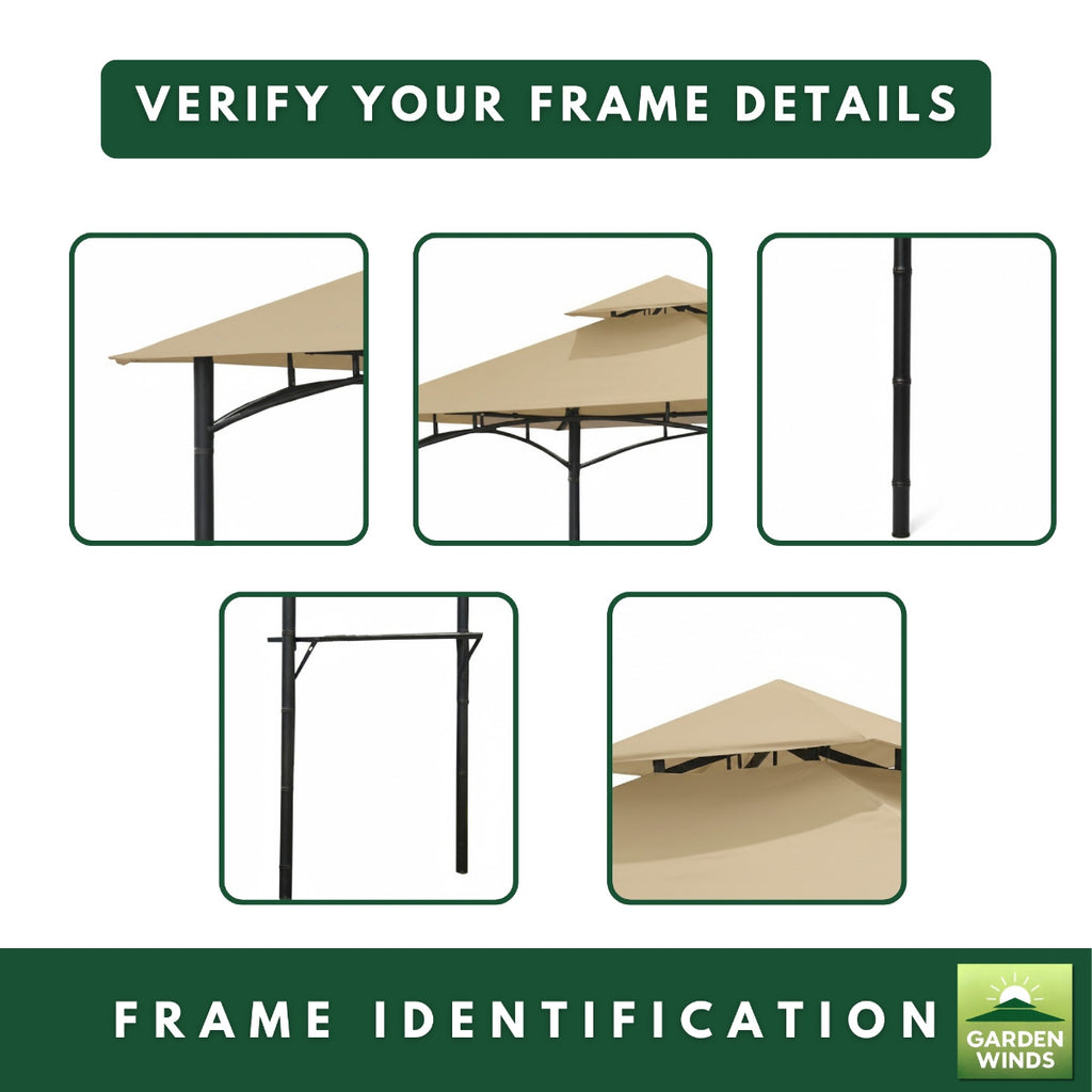 Replacement Canopy for Bamboo Look BBQ L-GZ238PST-11 Grill Gazebo - Stripe Canyon