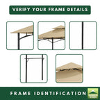 Replacement Canopy for Bamboo Look BBQ L-GZ238PST-11 Grill Gazebo - Stripe Canyon