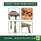 Replacement Canopy and Netting Set for Outdoor Patio L-GZ375PST-3 8' x 8' Gazebo - Beige, RipLock 350