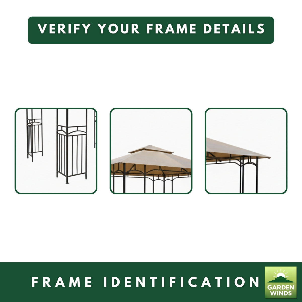 Replacement Canopy for Pacific Casual 5LGZ7262-V4 11' x 9' Gazebo - Beige