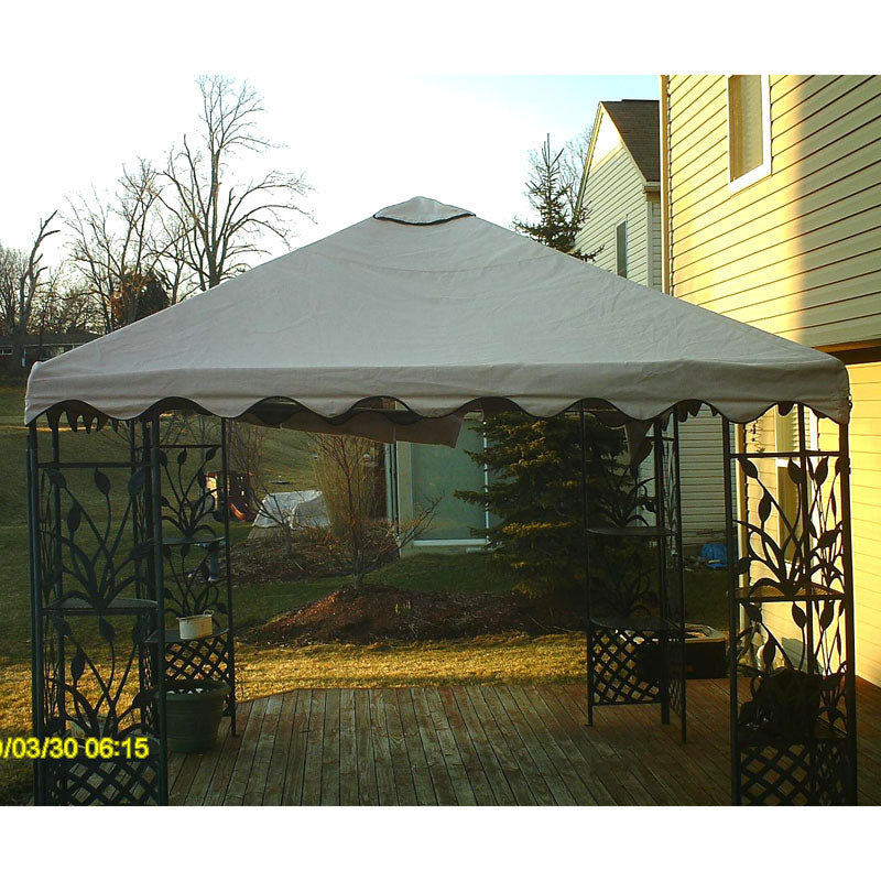 Leaf Motif Scalloped Edged Gazebo Canopy - RipLock 350