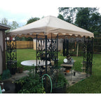 Leaf Motif Scalloped Edged Gazebo Canopy - RipLock 350